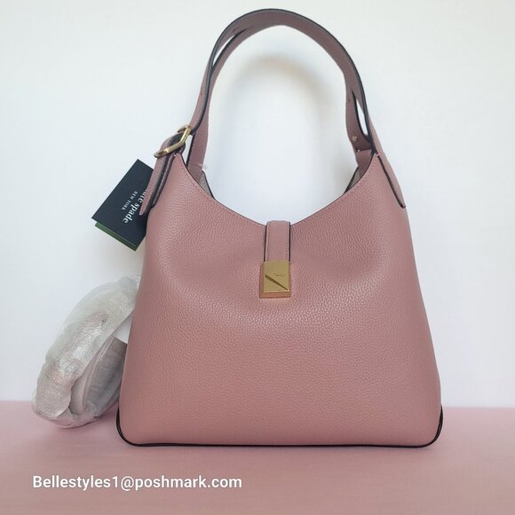 KATE SPADE Deco MEDIUM Pebbled Leather Crossbody Tote Bag- Dusk Rose⭐ - Picture 2 of 16